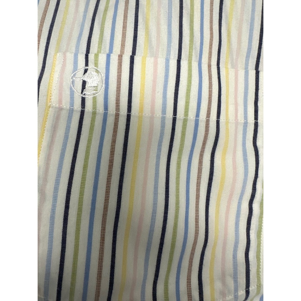Duck Head Mens Large Multi Color Striped Button Down Shirt Wrinkle Free READ